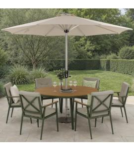 Bramblecrest RHS Wisley 6 Seater Round Dining Set - Sage