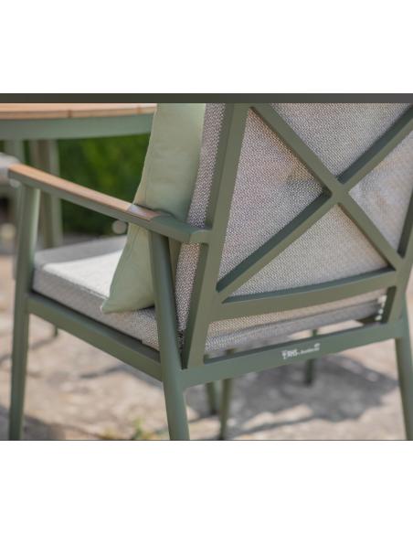 Bramblecrest RHS Wisley 4 Seater Round Dining Set - Sage