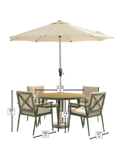 Bramblecrest RHS Wisley 4 Seater Round Dining...