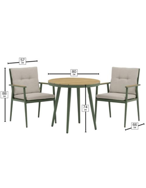 Bramblecrest RHS Wisley Bistro Set - Sage