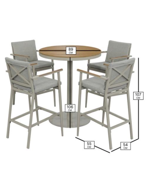 Bramblecrest RHS Wisley Bar Table Set - Mocha