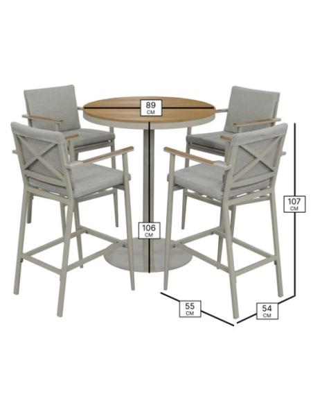 Bramblecrest RHS Wisley Bar Table Set - Mocha