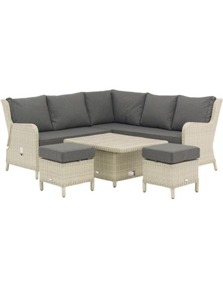 Bramblecrest Chedworth Dove Grey Reclining Mini Sofa with Table & Stools
