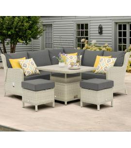 Bramblecrest Chedworth Dove Grey Reclining Mini Sofa with Table & Stools
