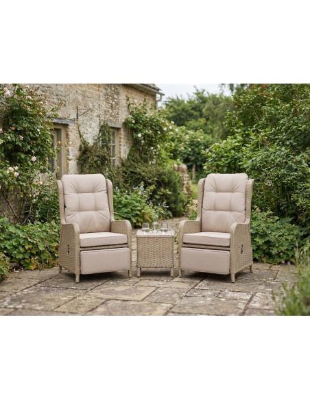 Bramblecrest Chedworth Sandstone Deluxe Recliner Set with Integral Footrest