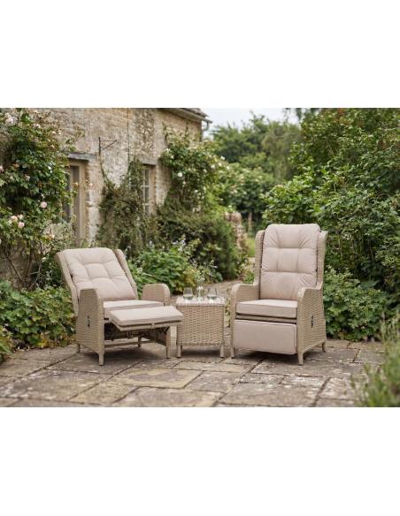 Bramblecrest Chedworth Sandstone Deluxe Recliner Set with Integral Footrest