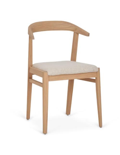 Neptune Borough Oak Dining Chair - Boucle Ecru