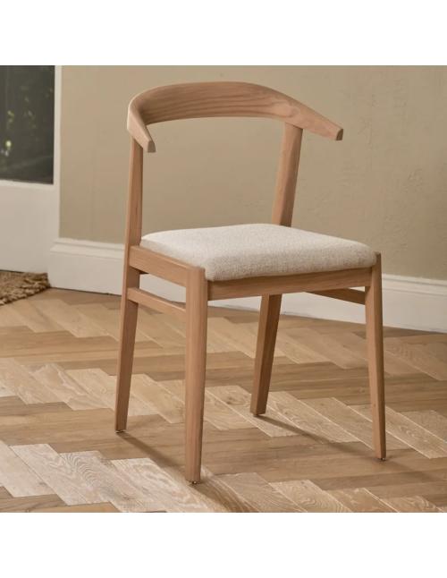 Neptune Borough Oak Dining Chair - Boucle Ecru