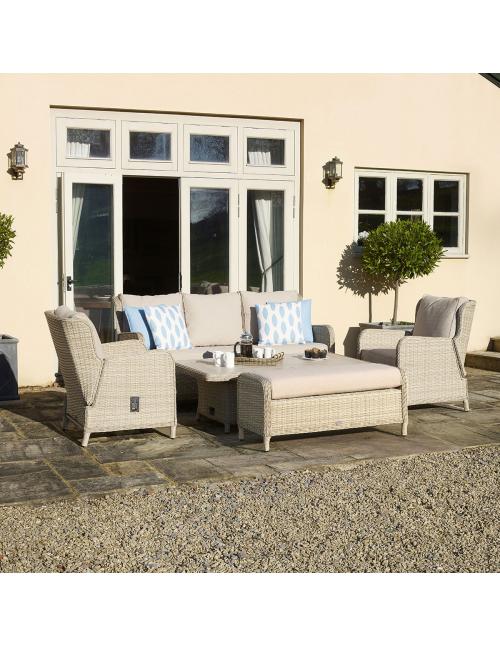 Bramblecrest Chedworth Sandstone Rectangle Adjustable Casual Dining Table