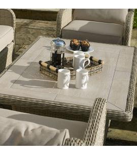 Bramblecrest Chedworth Sandstone Rectangle Adjustable Casual Dining Table