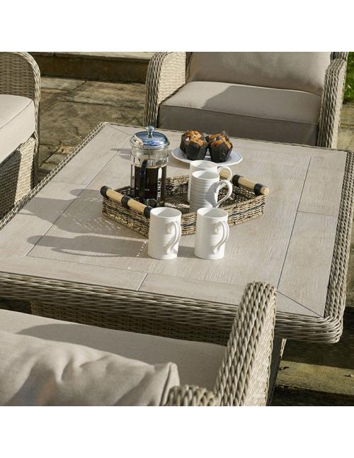 Bramblecrest Chedworth Sandstone Rectangle Adjustable Casual Dining Table