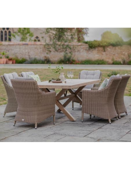 Bramblecrest Fairford 6 Seat Dining Set with Woven Armchairs
