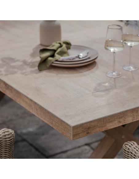 Bramblecrest Fairford 6 Seat Dining Set with Woven Armchairs