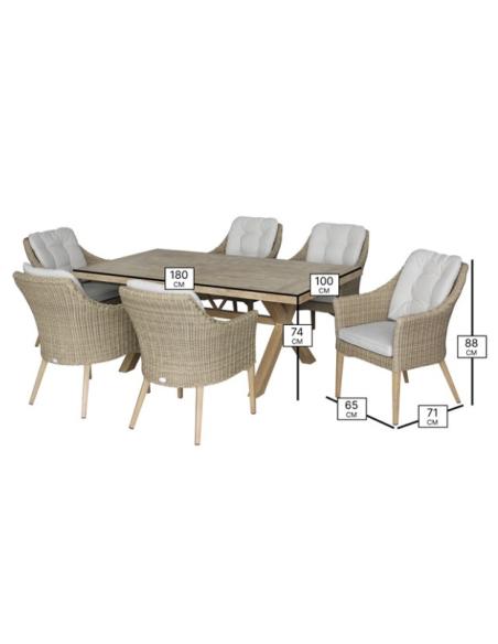 Bramblecrest Fairford Vogue 6 Seater Dining Set
