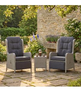 Bramblecrest Chedworth Dove Grey Deluxe Recliner Set with...