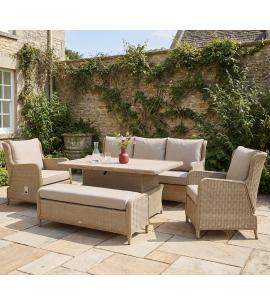 Bramblecrest Chedworth Sandstone 3 Seat Reclining Sofa...