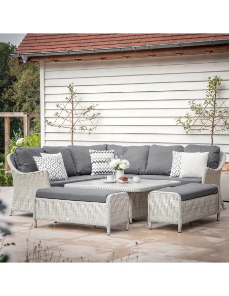 Bramblecrest Monterey Dove Grey Casual Dining Set with Square Adjustable Table