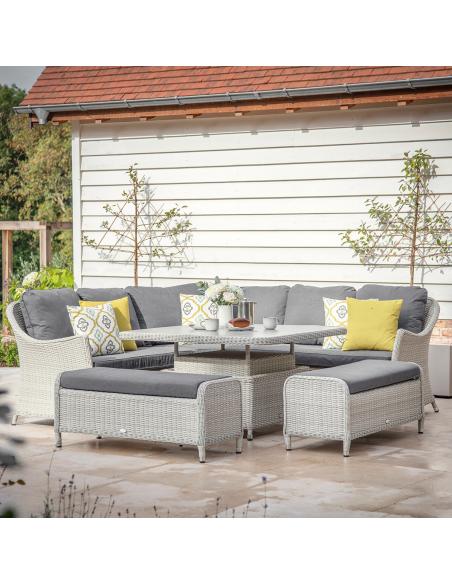 Bramblecrest Monterey Dove Grey Casual Dining Set with Square Adjustable Table