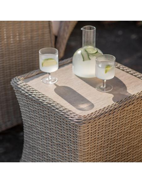 Bramblecrest Monterey Sandstone Square High Coffee Table with Ceramic Top
