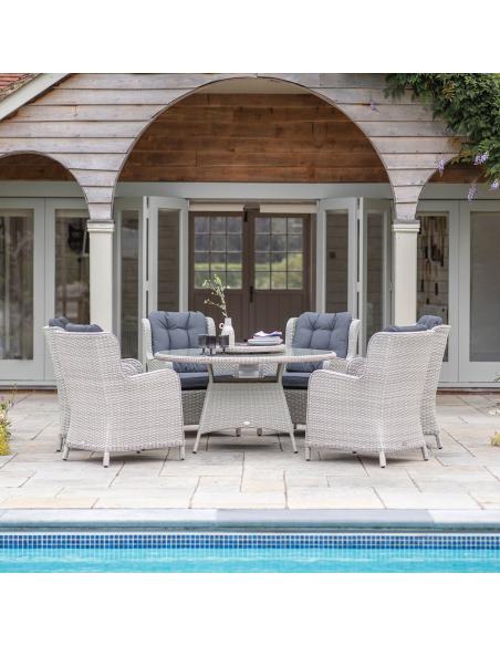 Bramblecrest Chedworth Dove Grey 6 Seater Dining Set