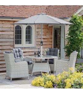 Bramblecrest Chedworth Dove Grey 4 Seater Dining Set with...
