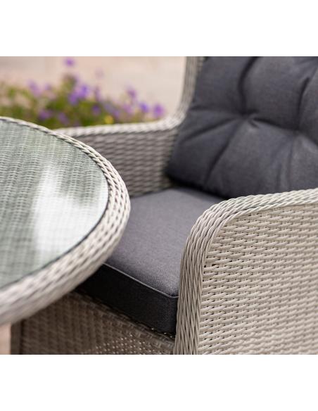 Bramblecrest Chedworth Dove Grey 4 Seater Dining Set with Parasol