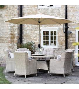 Bramblecrest Chedworth Sandstone 6 Seater Dining Set with...