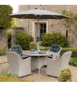 Bramblecrest Monterey Dove Grey 4 Seater Dining Set