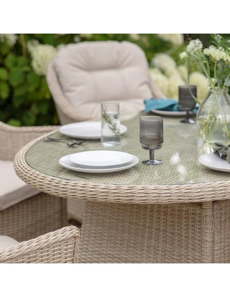 Bramblecrest Monterey Sandstone 6 Seater Elliptical Dining Set