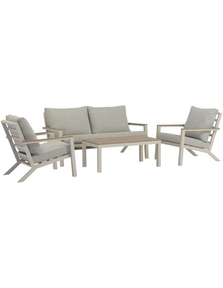 Bramblecrest Zurich Mocha 2 Seater Sofa with Coffee Table & 2 Armchairs