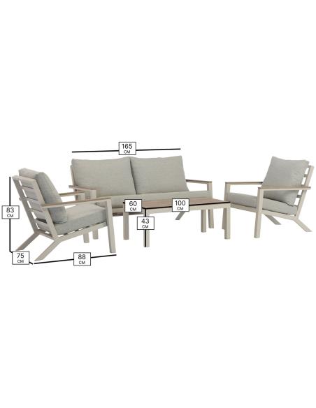 Bramblecrest Zurich Mocha 2 Seater Sofa with Coffee Table & 2 Armchairs