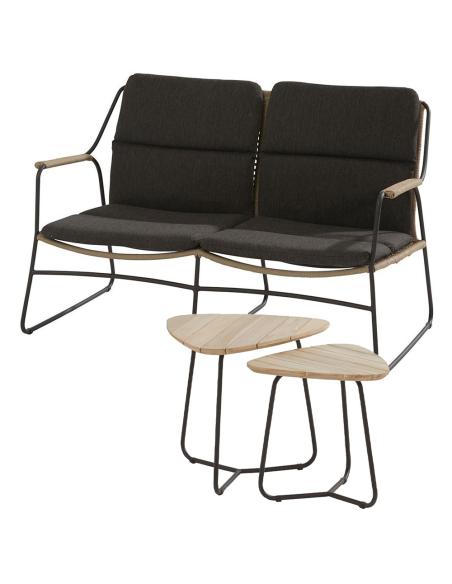4 Seasons Outdoor Scandic 2 seater living bench & Axel Table Set