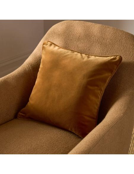 Neptune Florence Scatter Cushion, Cotton Velvet - Mustard