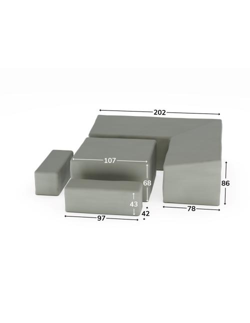 Bramblecrest Rattan Square Sofa Set Covers CVMS2WH