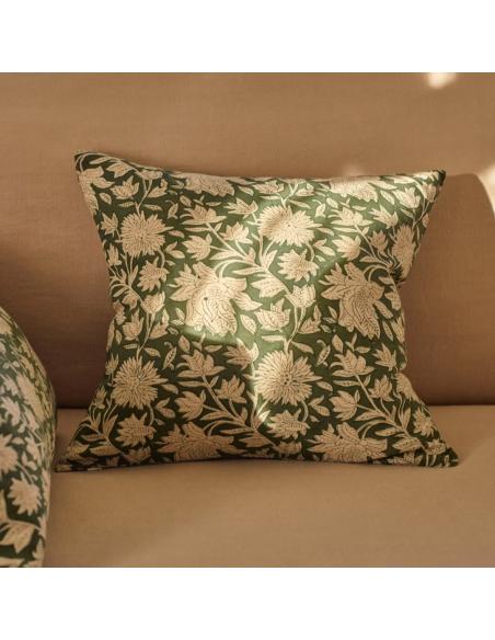 Neptune Dora Square Printed Scatter Cushion, Green