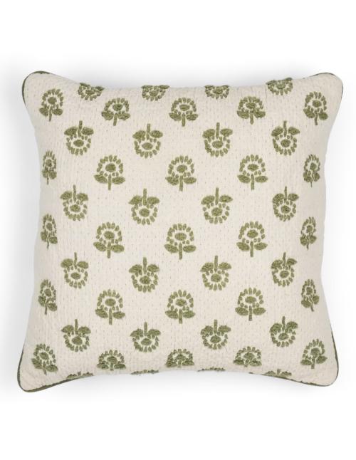 Neptune Margot Embroidered Scatter Cushion, Olive