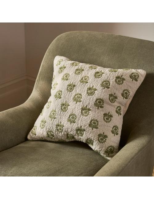 Neptune Margot Embroidered Scatter Cushion, Olive
