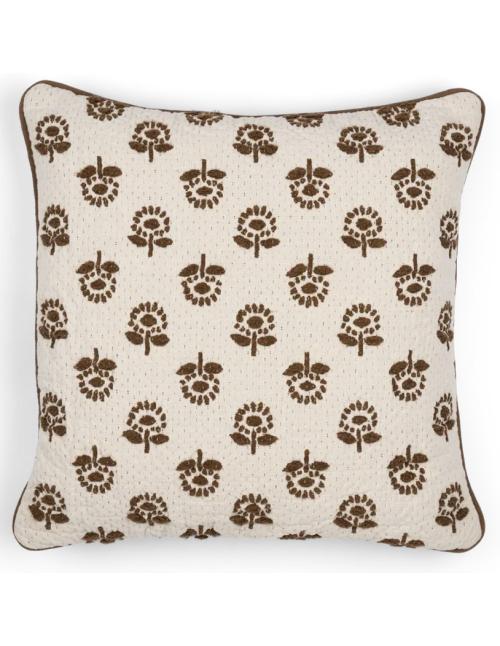 Neptune Margot Embroidered Scatter Cushion, Saddle