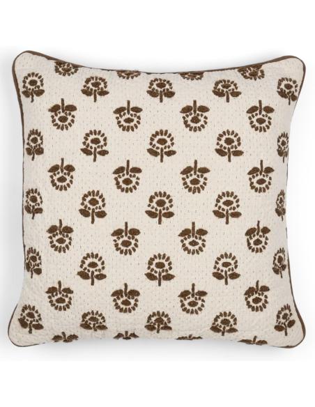 Neptune Margot Embroidered Scatter Cushion, Saddle