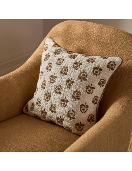 Neptune Margot Embroidered Scatter Cushion, Saddle