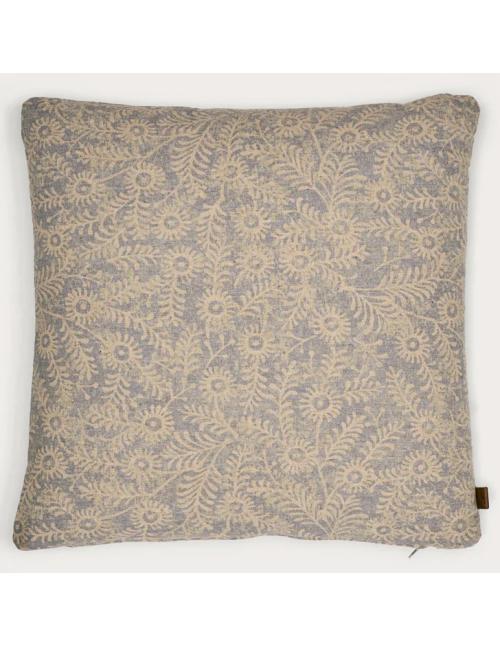 Neptune Grace Scatter Cushion, Orla Printed Linen Flax Blue
