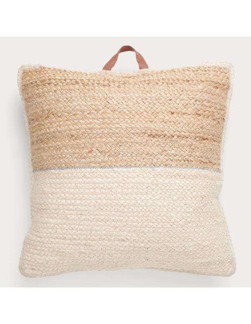 Neptune Orissa Woven Jute Floor Cushion, Natural