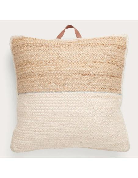 Neptune Orissa Woven Jute Floor Cushion, Natural