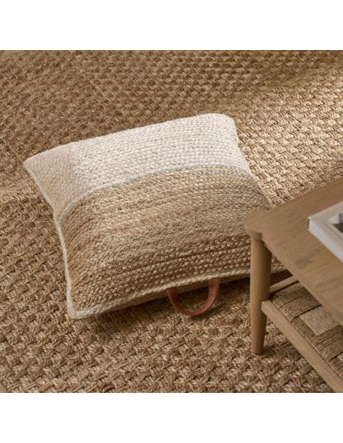 Neptune Orissa Woven Jute Floor Cushion, Natural