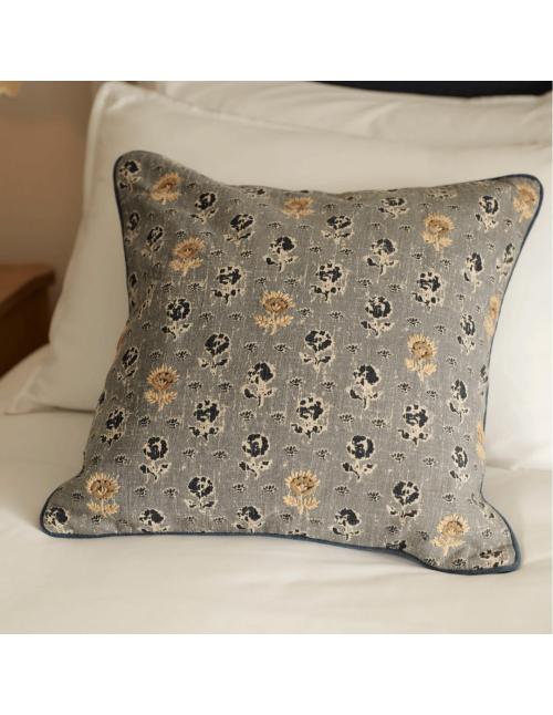 Neptune Clover Embroidered Scatter Cushion, Navy