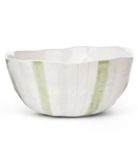 Neptune Hollywell Serving Bowl, Green Stripe