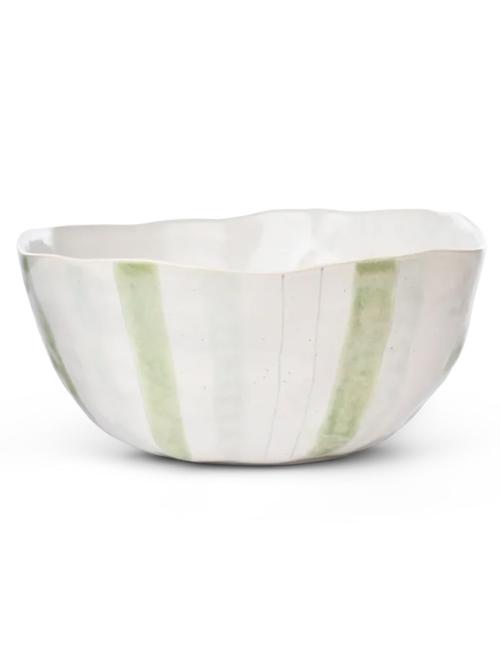 Neptune Hollywell Serving Bowl, Green Stripe