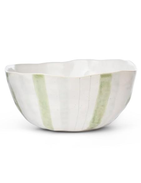 Neptune Hollywell Serving Bowl, Green Stripe