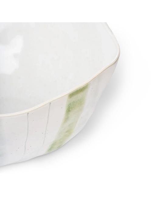 Neptune Hollywell Serving Bowl, Green Stripe
