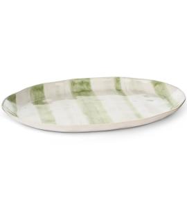 Neptune Hollywell Round Platter, Green Stripe